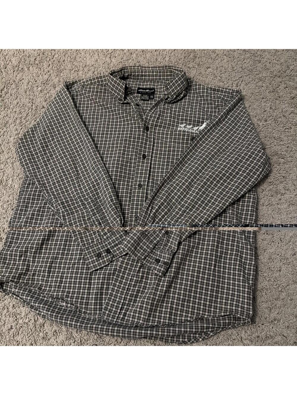 Vintage Eddie Bauer Plaid Button Up Patagonia AZ Embroidered Shirt Men’s Size L